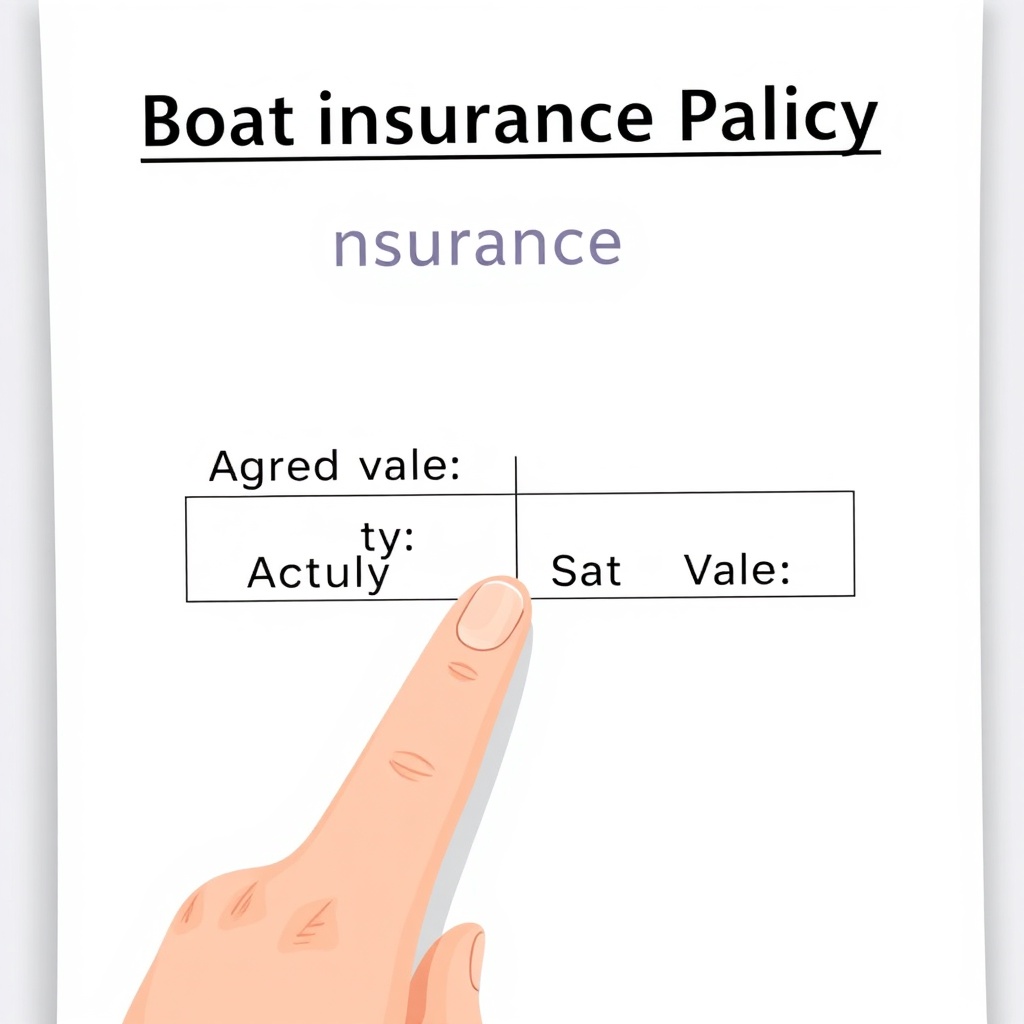 A clean digital illustration showing a boat insurance policy page with two columns labelle